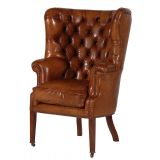 Davinci Italian Leather Buttoned Armchair